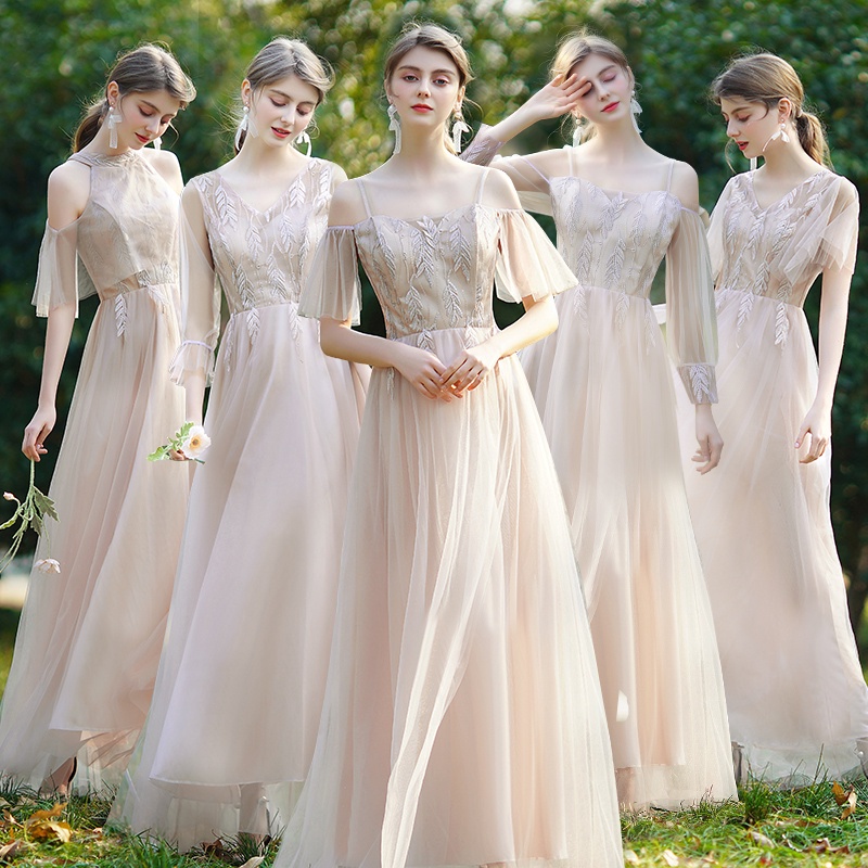 Short beige clearance bridesmaid dresses