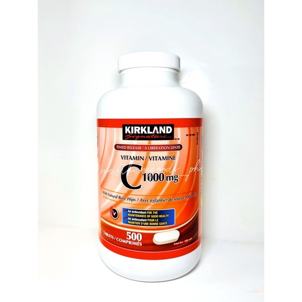 KIRKLAND Vitamin C with Natural Rose Hips 1000mg (500 tablets) Shopee