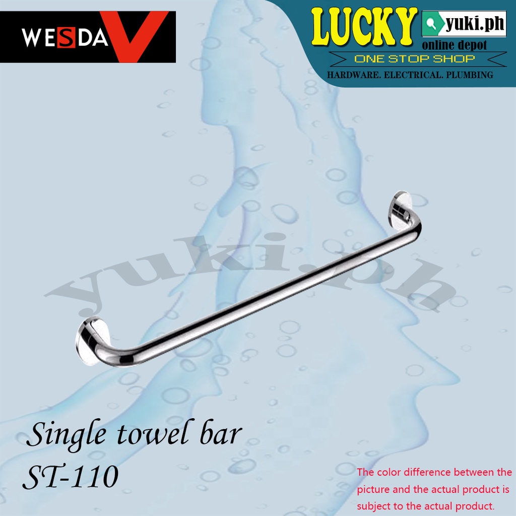 ST110 WESDA stainless 304 single towel bar ( screw type ) Shopee