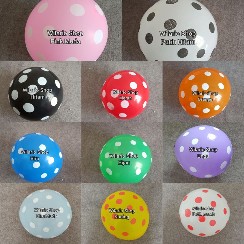 10 Pcs 12 inch Polka Dot Latex Balloons | Birthday polka dot balloons ...