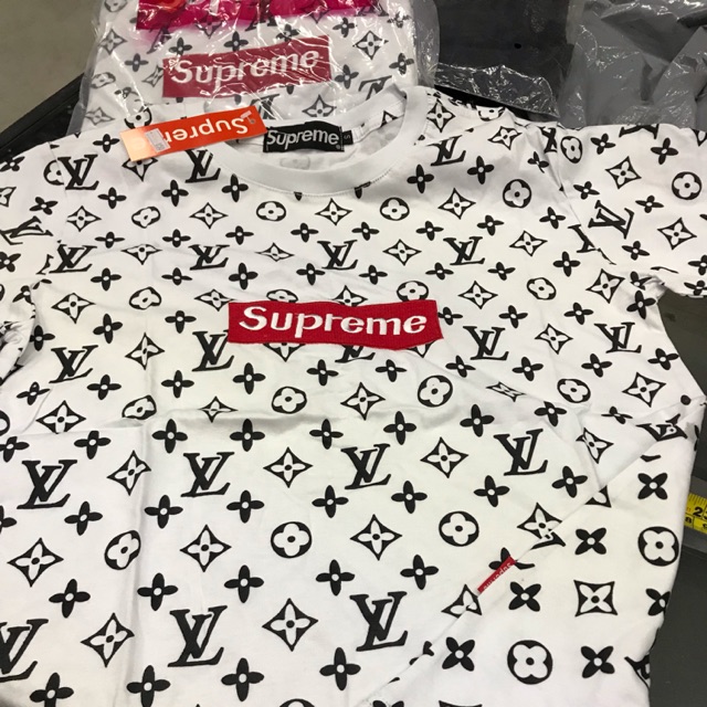 LV Mix Supreme Black White 3D T-Shirt