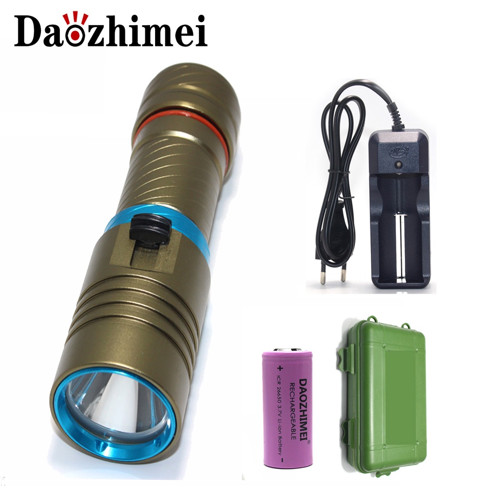 5000Lm 100M underwater diving flashlight led scuba flashlights light