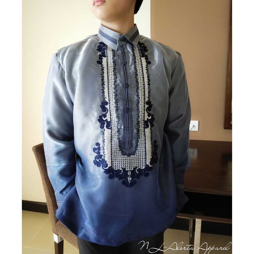 BARONG FOR MEN PURE EMBROIDERED WITH COLLAR | Shopee Philippines
