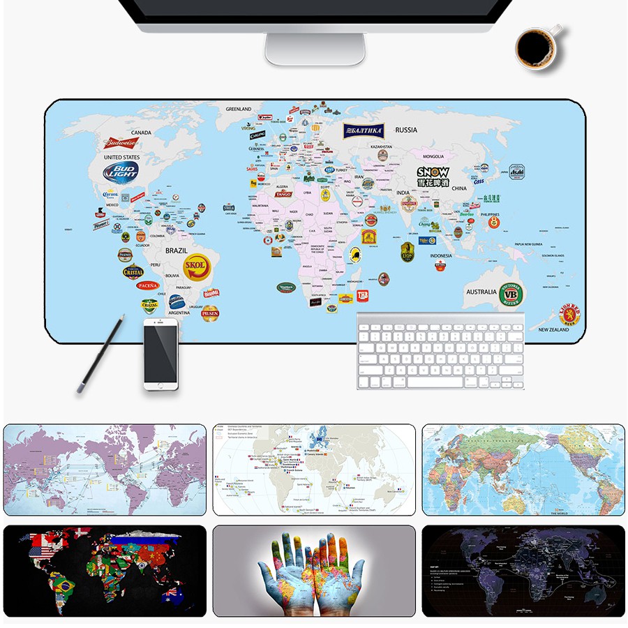 World Map Mouse Pad Plus Size Mouse Pad Gaming Mouse Pad Table Mat ...