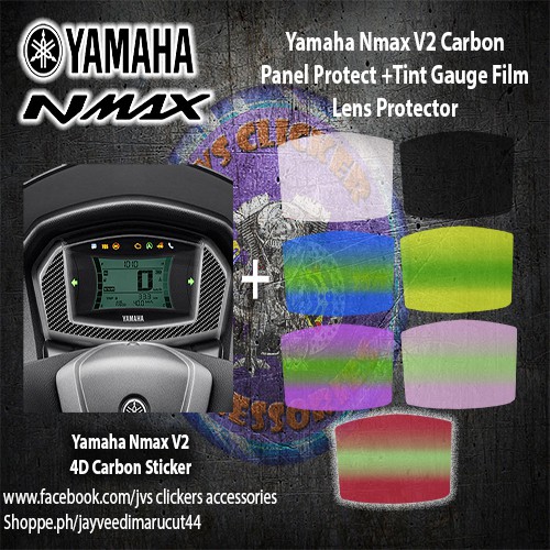 Yamaha Nmax V2 (2020-2025) Carbon Panel Protector and Tint Lens Gauge ...