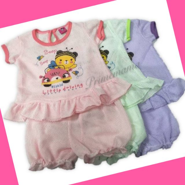 Baby Girl Eyelet Clothes (1 SET) | Shopee Philippines