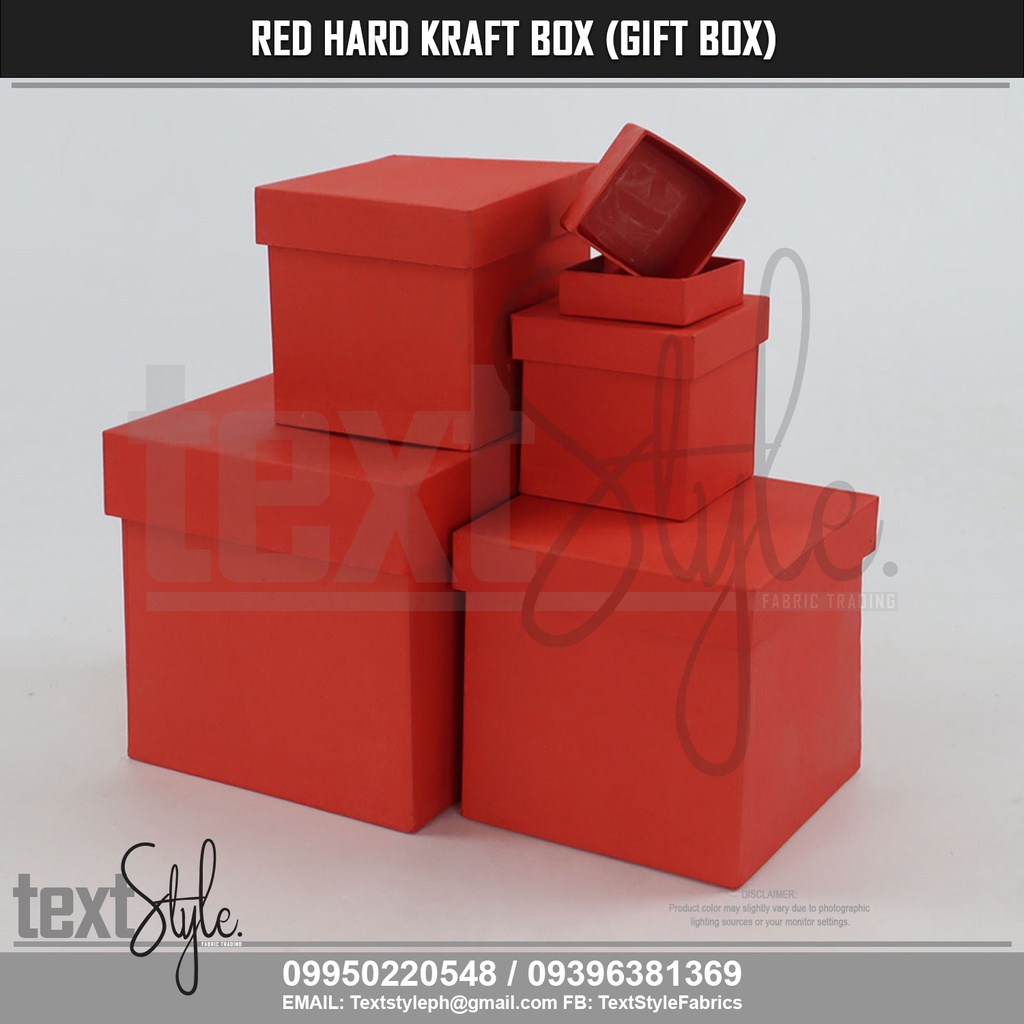 TextStyle Red Hard Kraft Box Stackable Packaging Box Shipping Box Gift ...