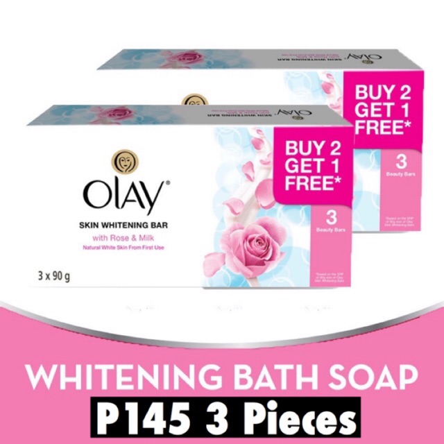 Olay Whitening With Rose And Milk Bar Soap 90g Set 3pcs Shopee