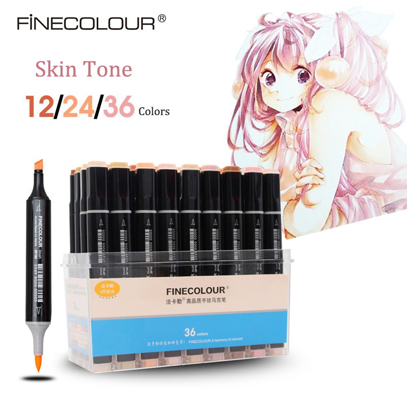 Finecolour Skin Tones Soft Brush Markers Set Drawing Markers For