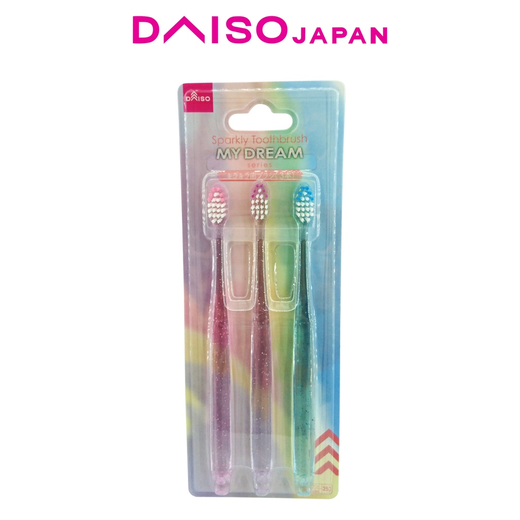 Daiso My Dream Series Sparkly Toothbrush 3 pcs | Shopee Philippines