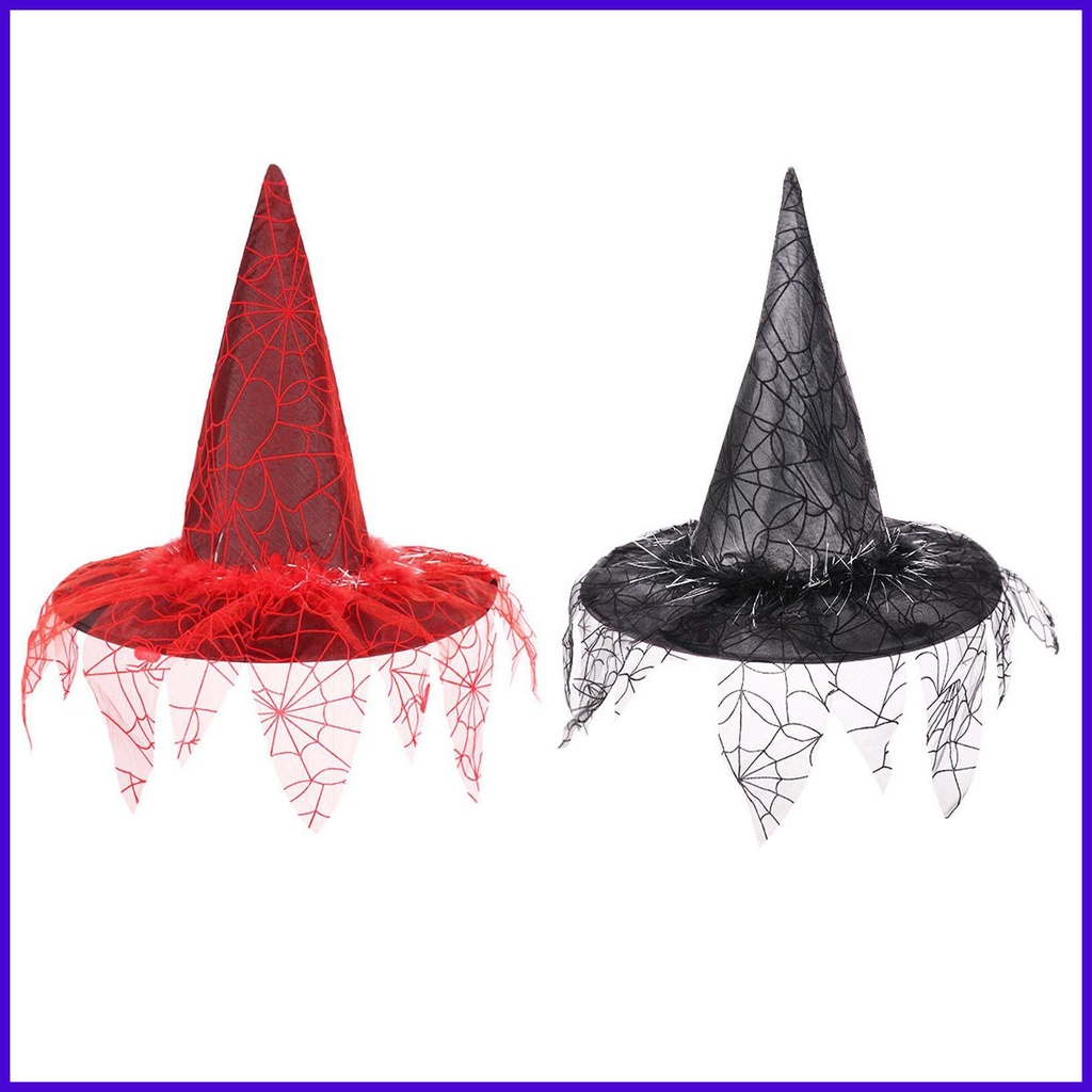 Party Witch Hat Decor Mesh Wizard Hat Costume Prop For Adult Halloween