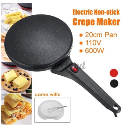 Non-stick Electric Crepe Pizza Maker Pancake Machine Griddle Baking Pan  Cake Machine Kitchen Cooking Tools with Egg Beater 