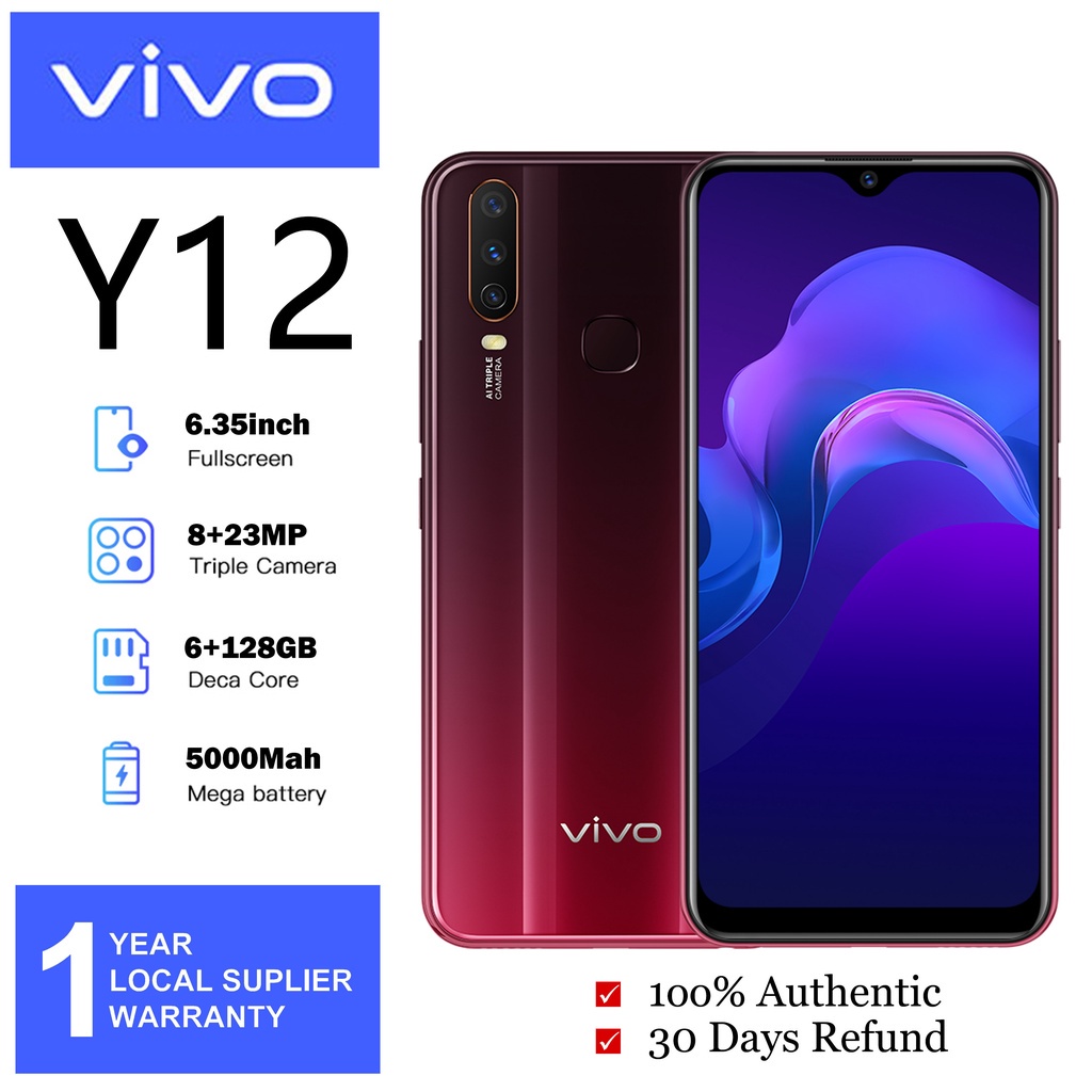 VIVO Y12 smartphone 6G+128G Smartphone Android cellphone original dual card Mobile Phone Full
