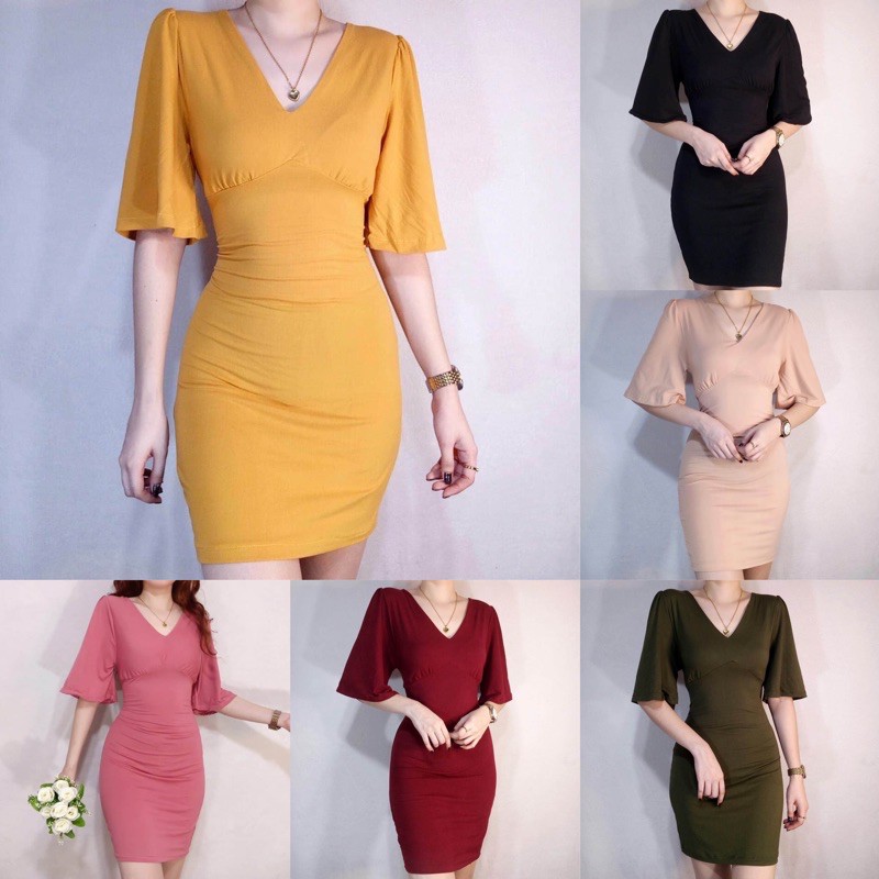 Casual dress hot sale shopee