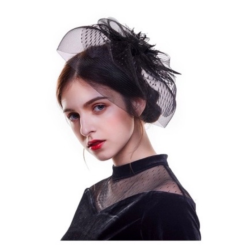 Headband Clip Net Veil Hat Fascinator Feather Mesh Headdress Elegant ...