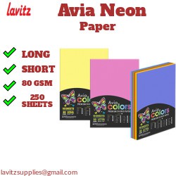Avia Colored Paper Assorted Vibrant Colors Short 80gsm 250 Sheets