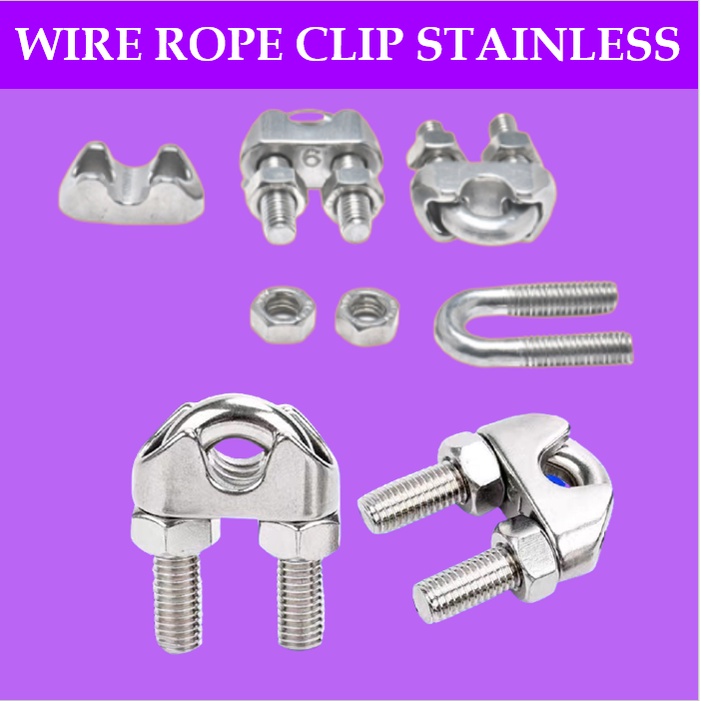 Mago 3mm16mm 304 Stainless Steel Wire Rope Clip Wire Rope Grip Cable