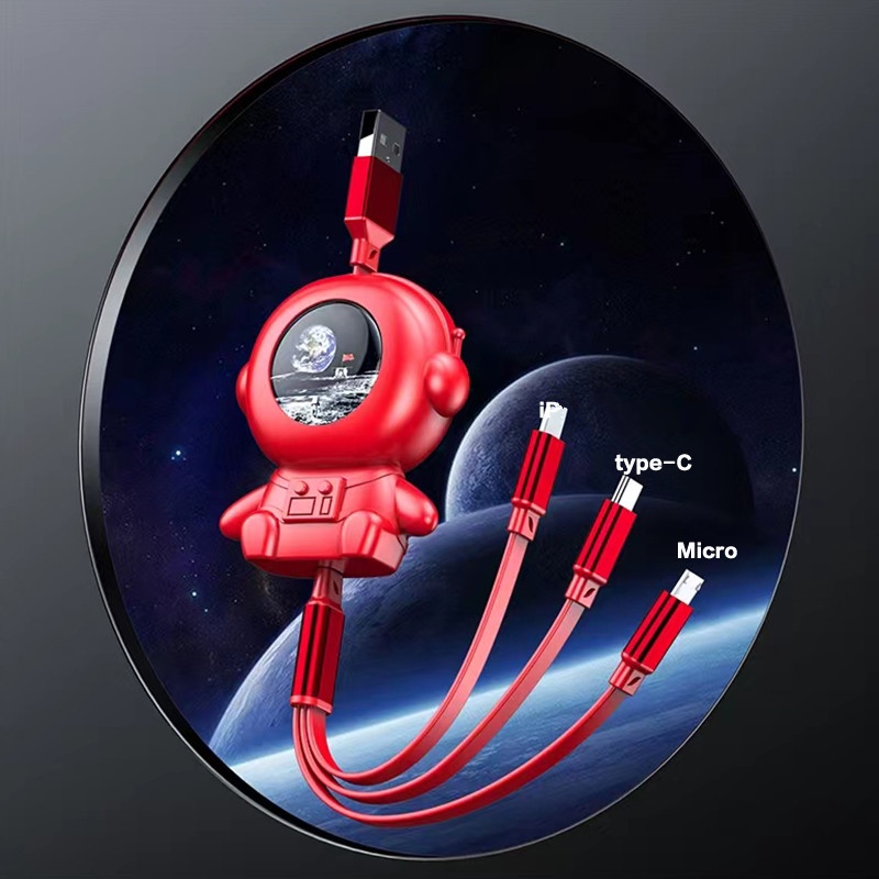 USB C Fast Charging Cables Space Astronaut Cartoon Type C USB Micro iP ...