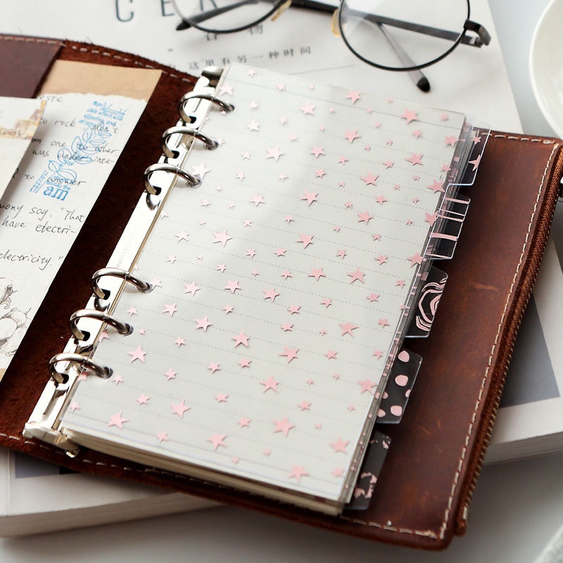 【A5 A6 Index Separator】5pcs Creative Transparent PVC Leaf Texture ...