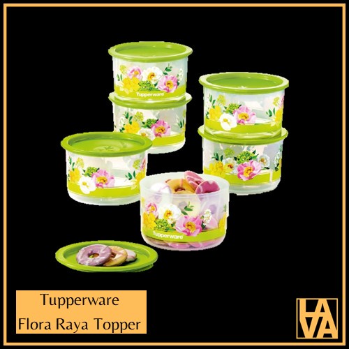Tupperware Flora Raya One Touch Topper Junior Set 600ml Green (1 ...