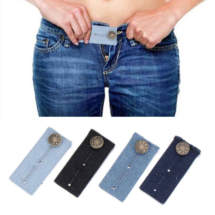 4PCS Men Women Jeans Waist Extension Snap Adjustable Clothes Fastener ...
