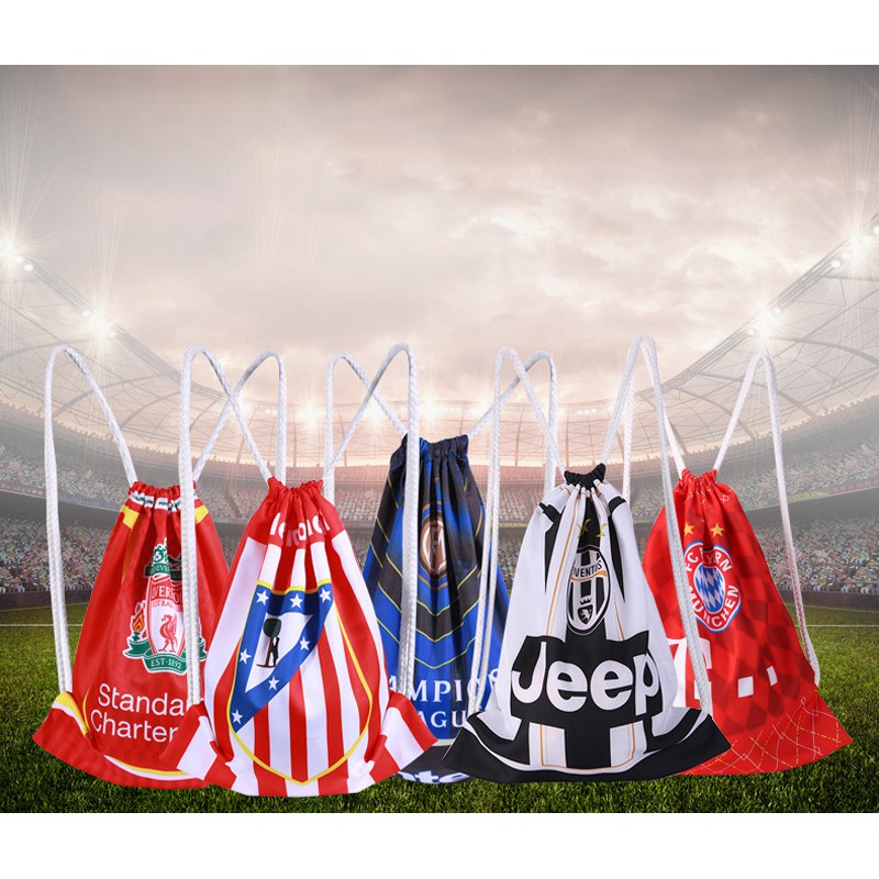 Club Football Bag Soccer Drawstring Bag Outdoor Backpack | Shopee ...