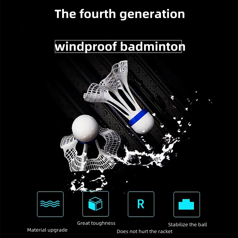 Windproof Shuttlecock Outdoor Badminton Windproof Ball Nylon Plastic ...