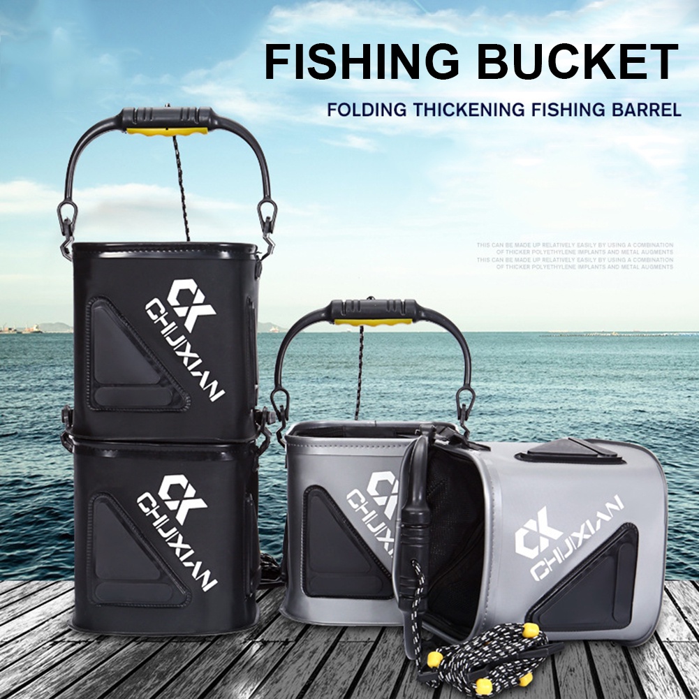 Outdoor Fishing Bucket Collapsible EVA Thick Live Fish Bucket