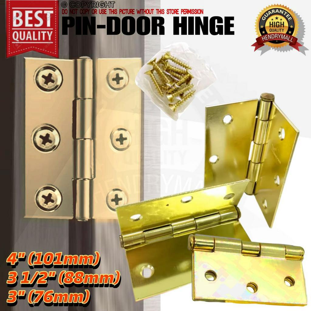 Nova Bull Door Hinge solid Brass Loose Pin Hinges 3x3