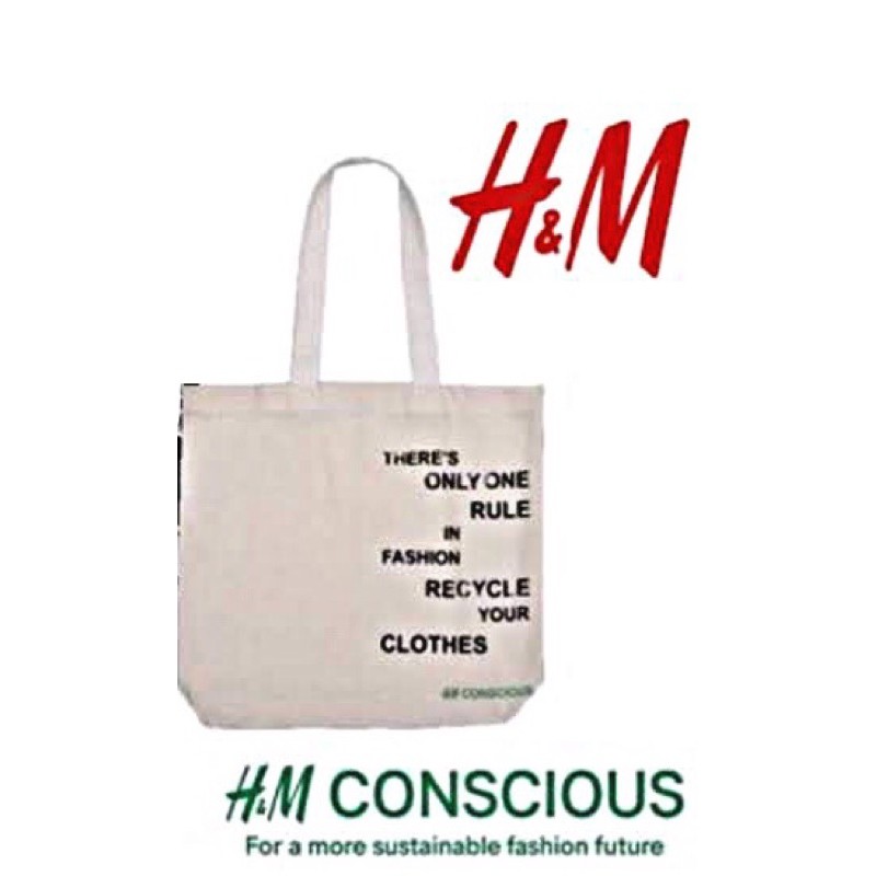 H M NEW Cotton Conscious Shopper Tote Bag