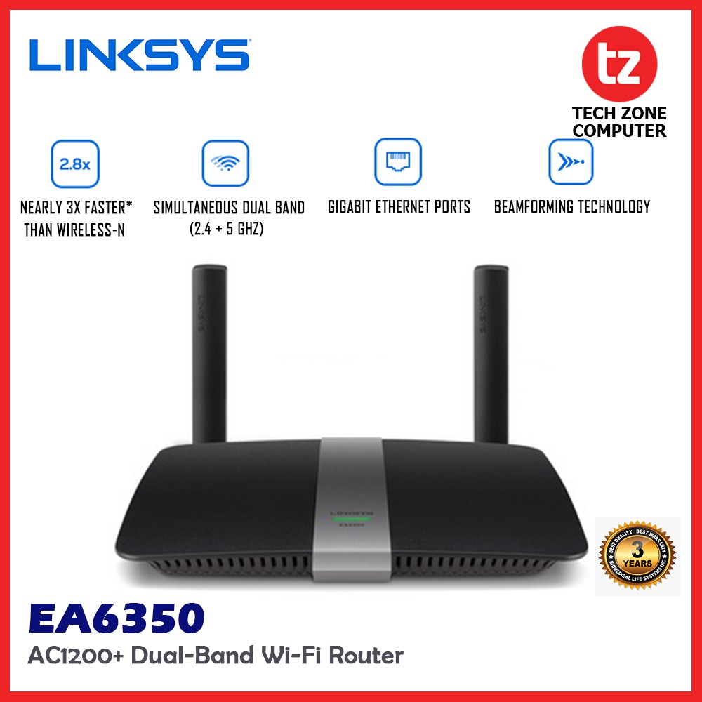 Linksys EA6350 AC1200+ DualBand WiFi Router (EA6350AP) Shopee