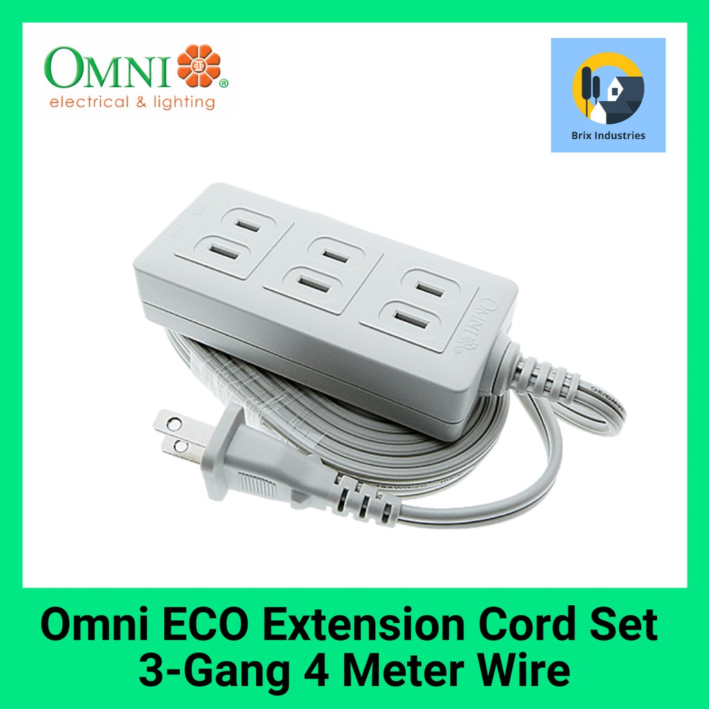 ECO Extension Cord Set 3-Gang 4-Meter Wire 10A - WEE-003-PK – Omni  Philippines Online Store