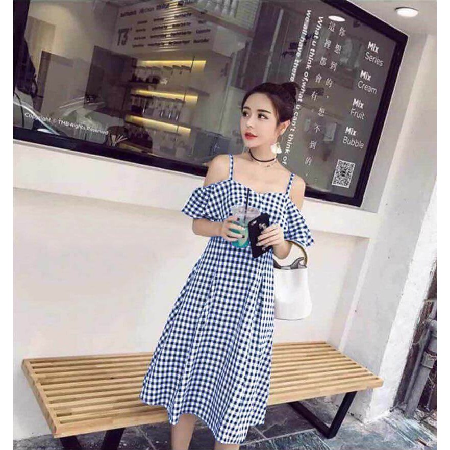 R 6779 Korean Checkered Dress Shopee Philippines
