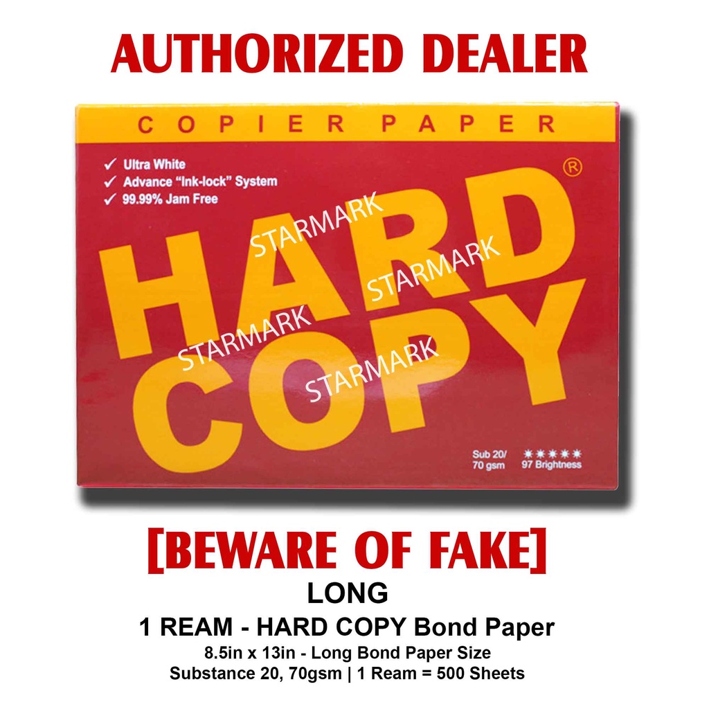 Hard Copy Bond Papers LONG 8.5x13 inches 70gsm Sub. 20 RED Label 1