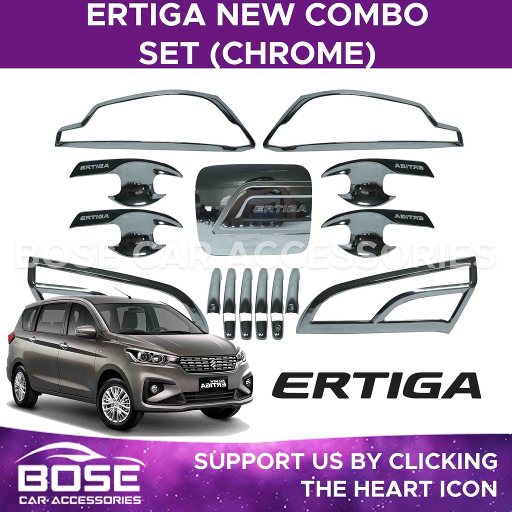Suzuki Ertiga Garnish Cover Set Black Chrome 2019 2022 / Suzuki Ertiga Accessories Parts Combo