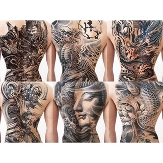 Temporary Body Tattoo Large Full Back Tatoo forMen Waterproof Chinese  Characters