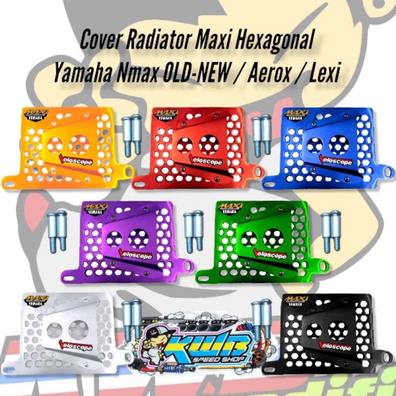 Maxi radiator Cover nmax aerox lexi hexagonal motif airscope veloscope ...