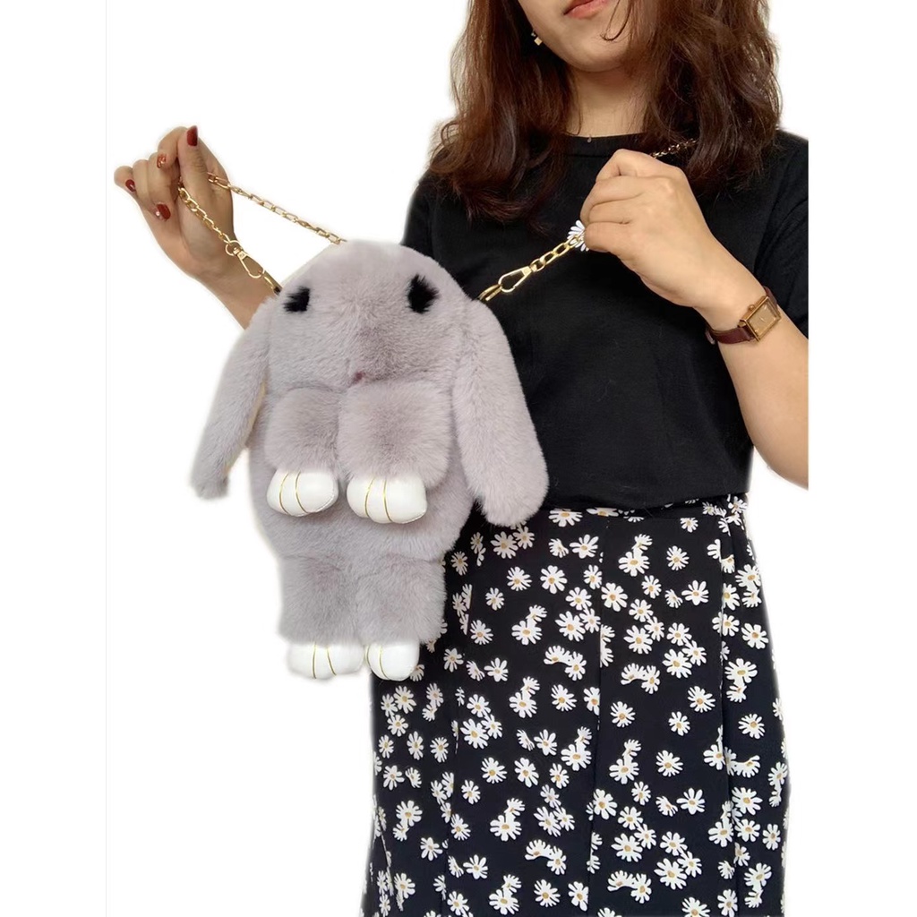 New Lazy Rabbit Plush Chain Shoulder Bag | Shopee Philippines