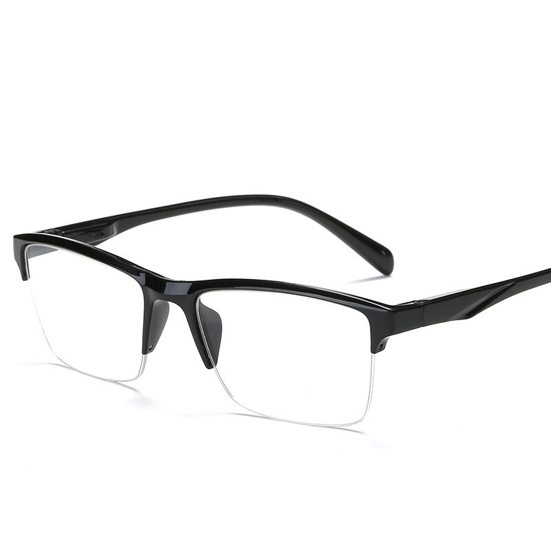 PTQ Reading Glasses Ultralight Resin Square Eyeglasses Half Frame Presbyopic Glasses Men Women 75 400 Degree Glasses