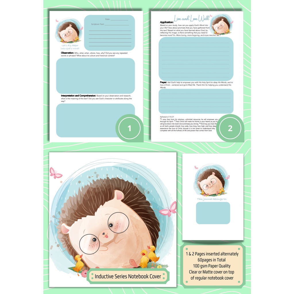 Bible Study Journal for Kids - Inductive Method Style - Happy Porcupine ...