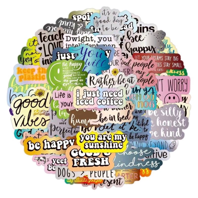 TC01 - 50pcs Sticker Motivation Words Statement Colorful Sticker ...