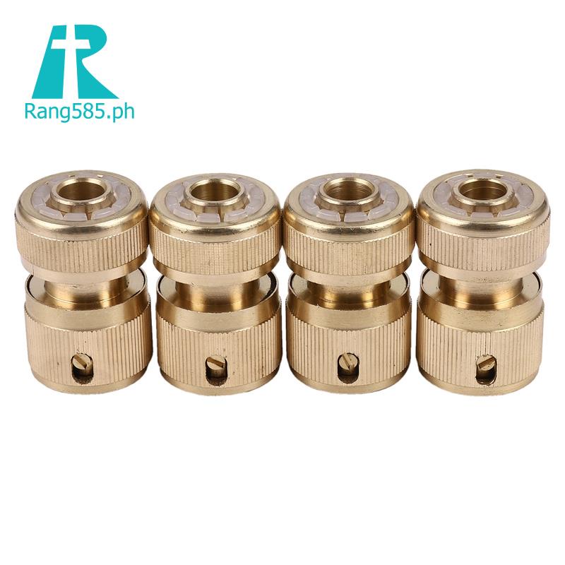 4 Pc Brass Hose Connector Hose End Quick Connect Fitting 1/2 inch