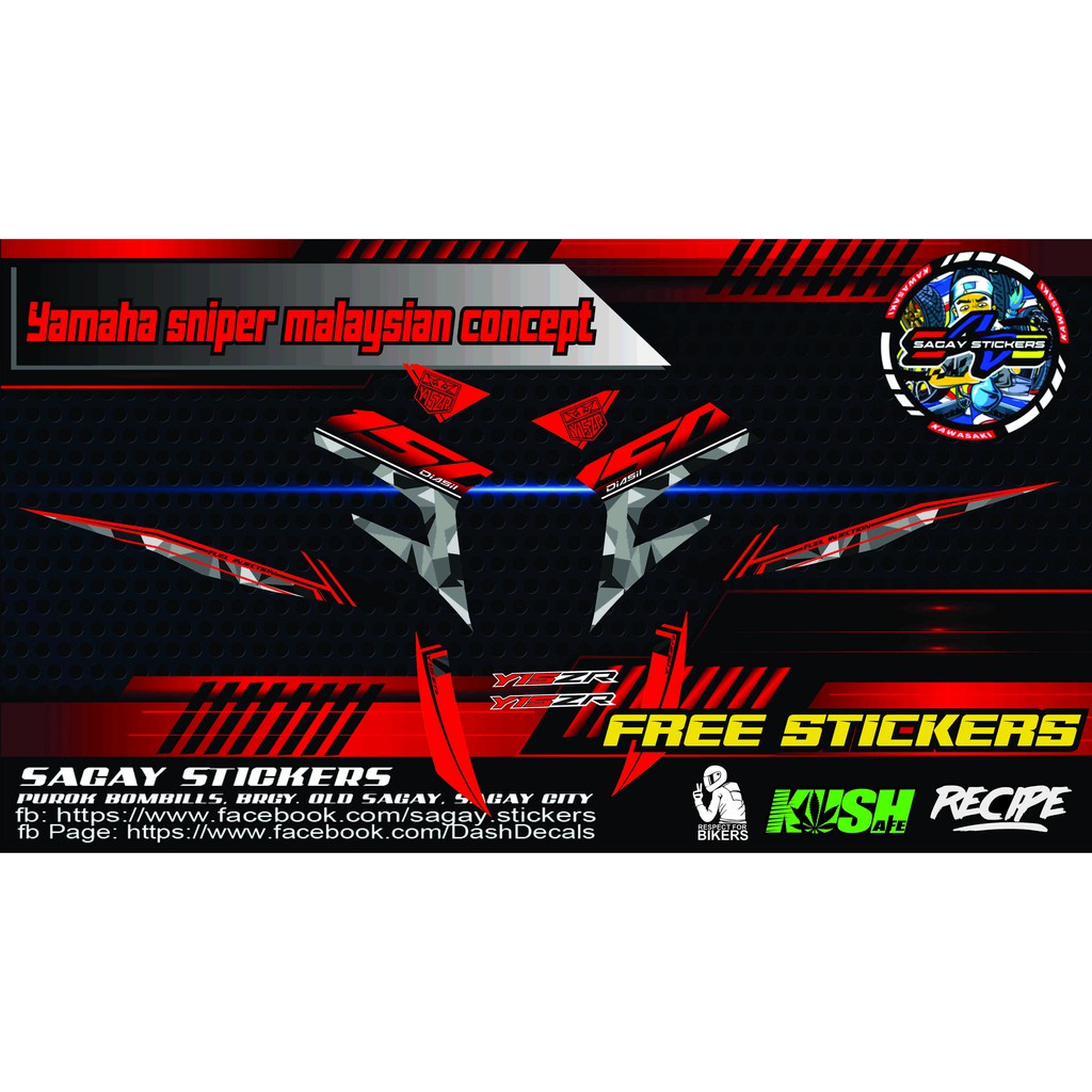 Sniper 150 Motorcycle Sticker Decals Malaysian Concept Shopee Philippines