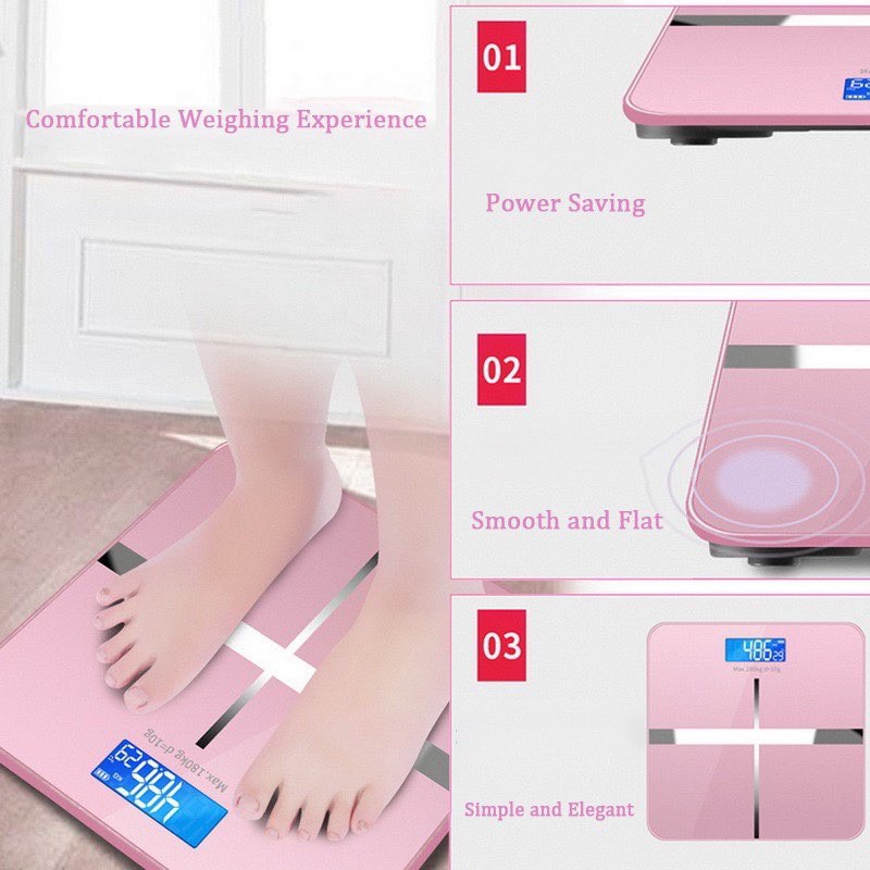 Weight Scale, Bathroom Weight Scale, Smart Health Scale, Pink