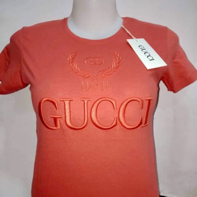 Gucci Tshirt For Women Embroidered Print Overruns From Bangladesh | Shopee  Philippines