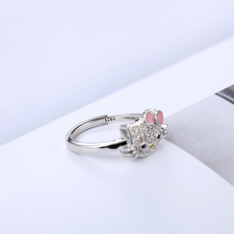 KAWAII Sanrio Cartoon Anime Series Kitty Crystal Ring for Women Full ...
