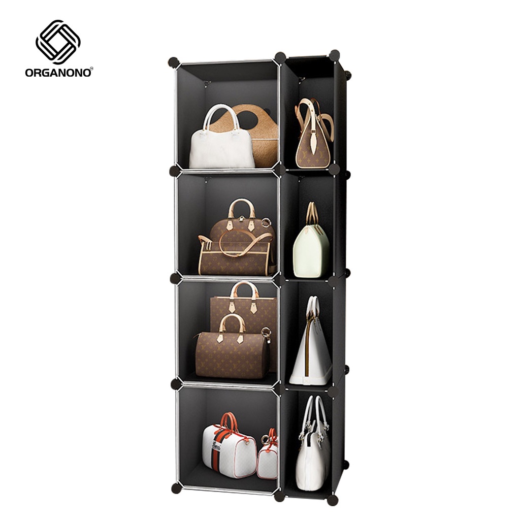 DIY 4 Doors Multipurpose Shelve Rack Cabinet Bag Storage Display