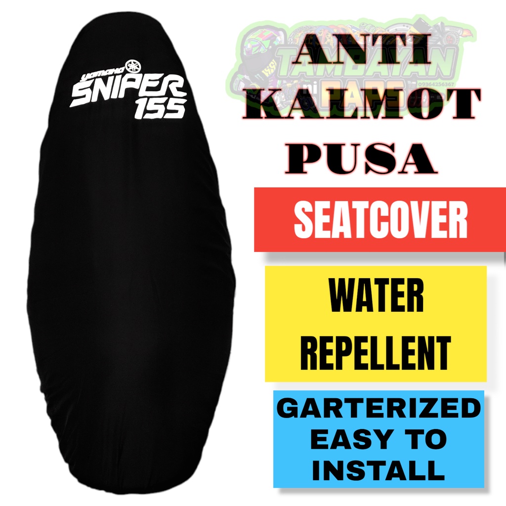ANTI KALMOT SEAT COVER FOR SNIPER 155 WATERPROOF ( GARTERIZED ) (BLACK ...