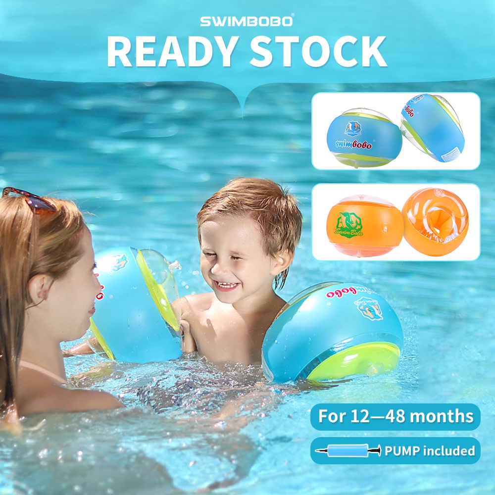 Swimbobo Swimming Arm Float Rings,Inflatable Armbands For Kids Adults