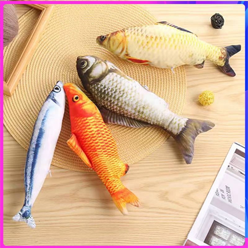 20cm cat toy fish cat catcher interactive fish cat clip toy filled ...